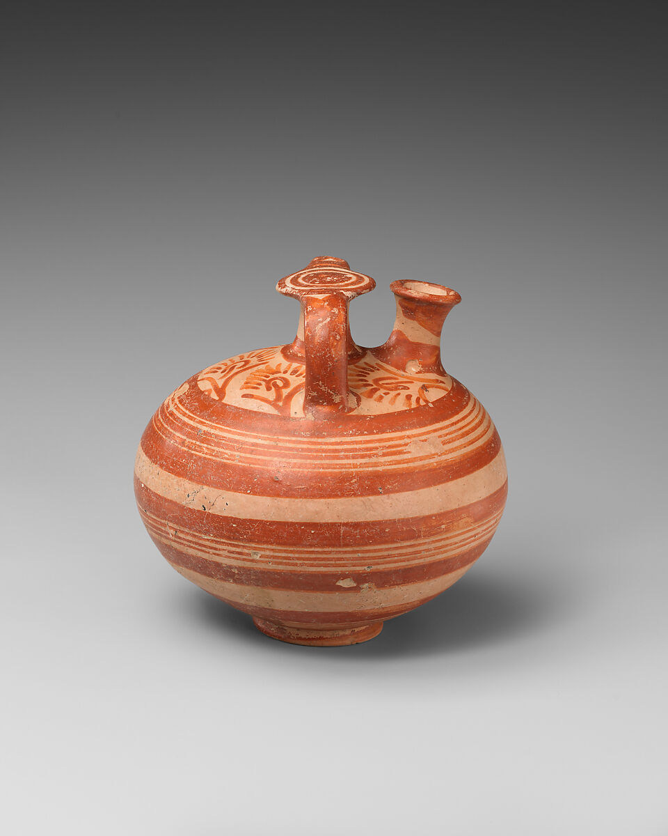 Terracotta stirrup jar, Terracotta, Mycenaean