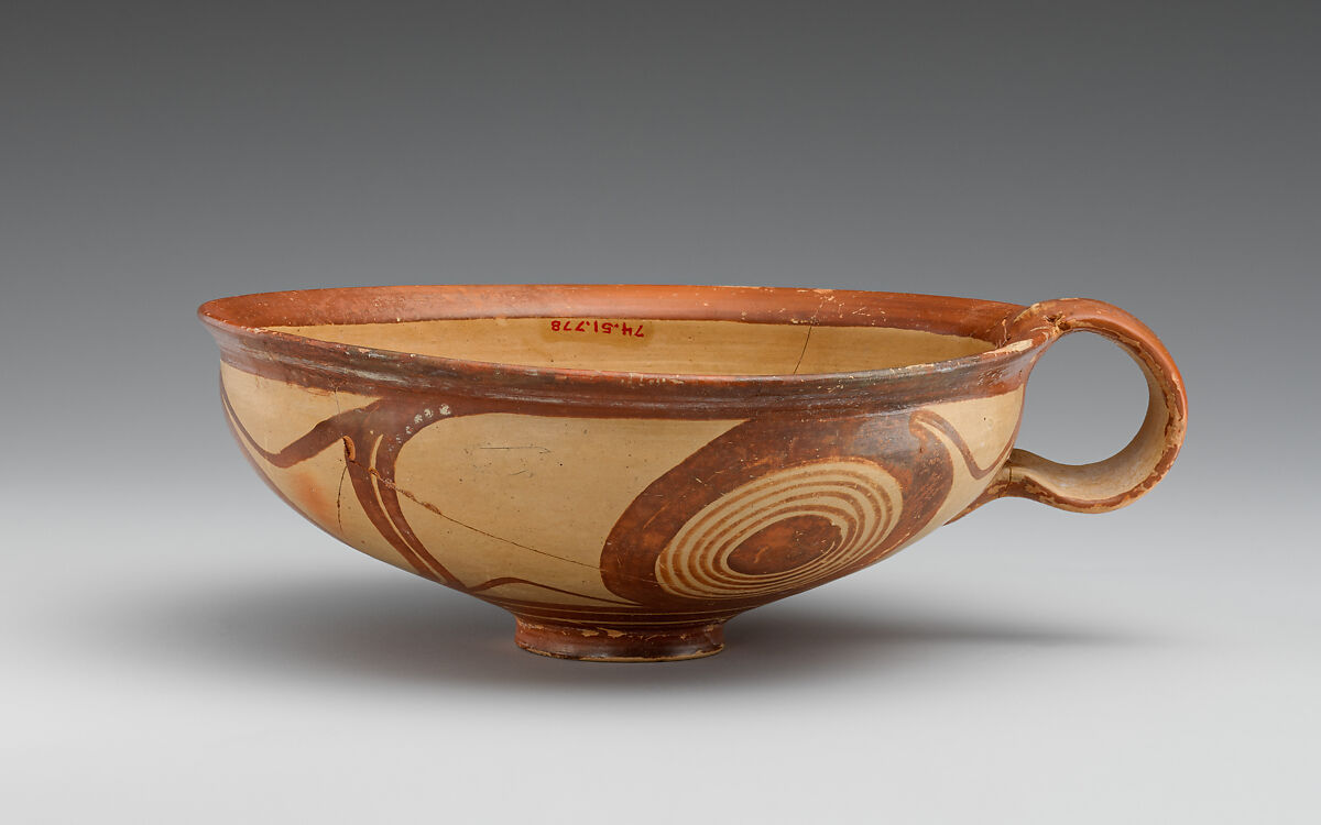Terracotta one-handled cup, Terracotta, Helladic, Mycenaean