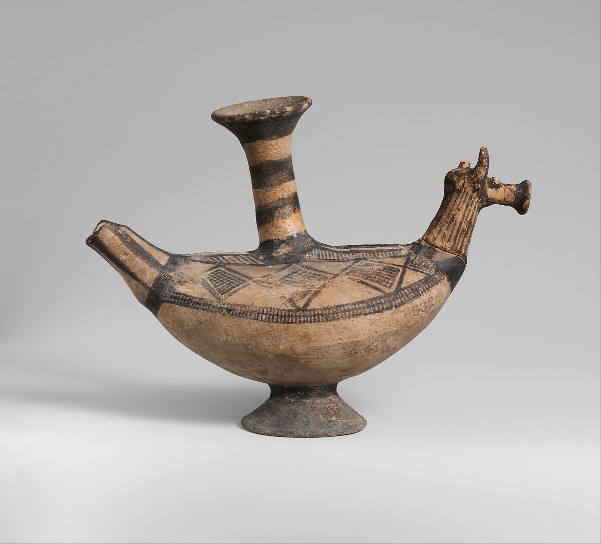 Terracotta vase in the form of an animal, Terracotta, Cypriot 