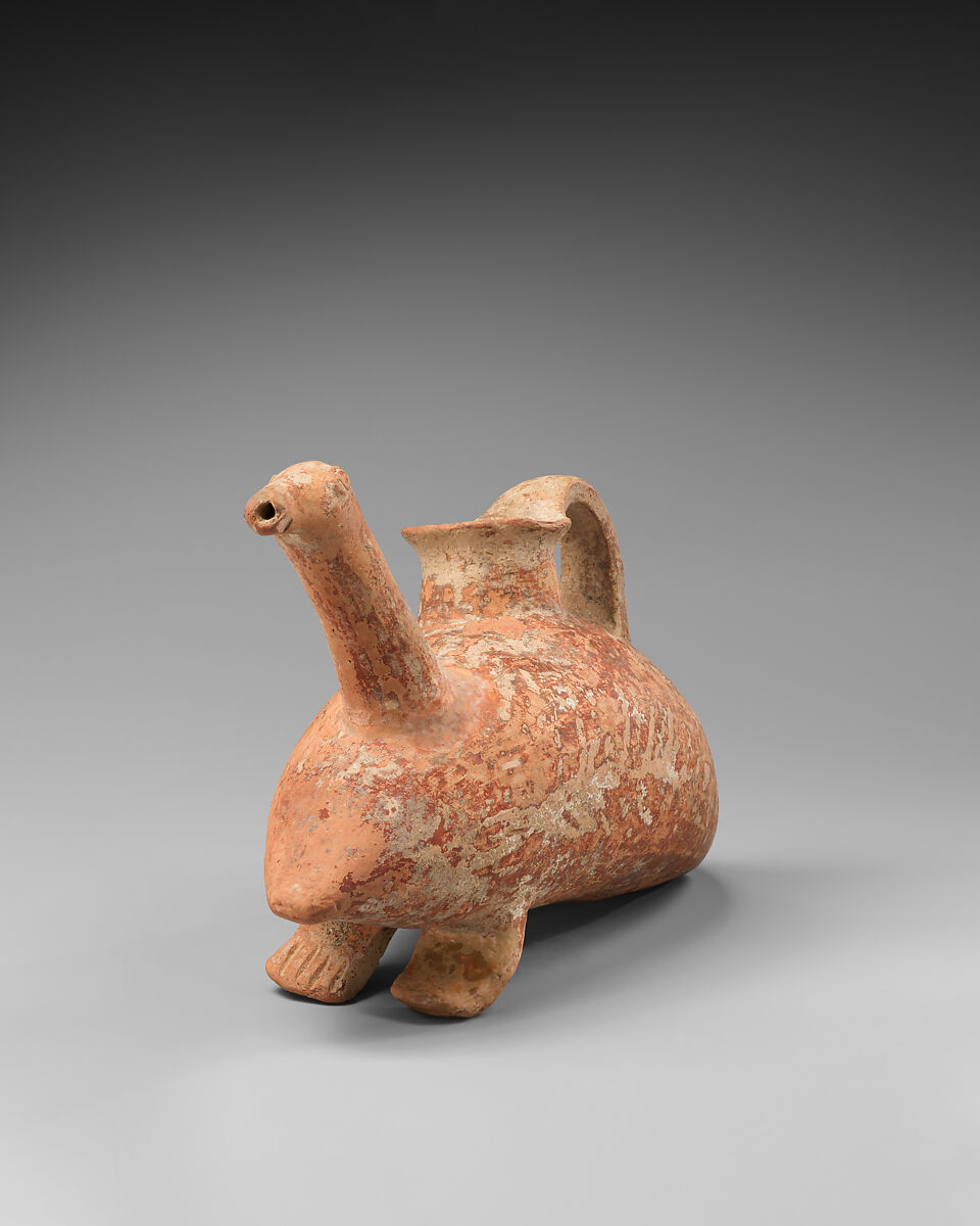 Terracotta askos (vessel) in the form of a bird or turtle, Terracotta, Cypriot