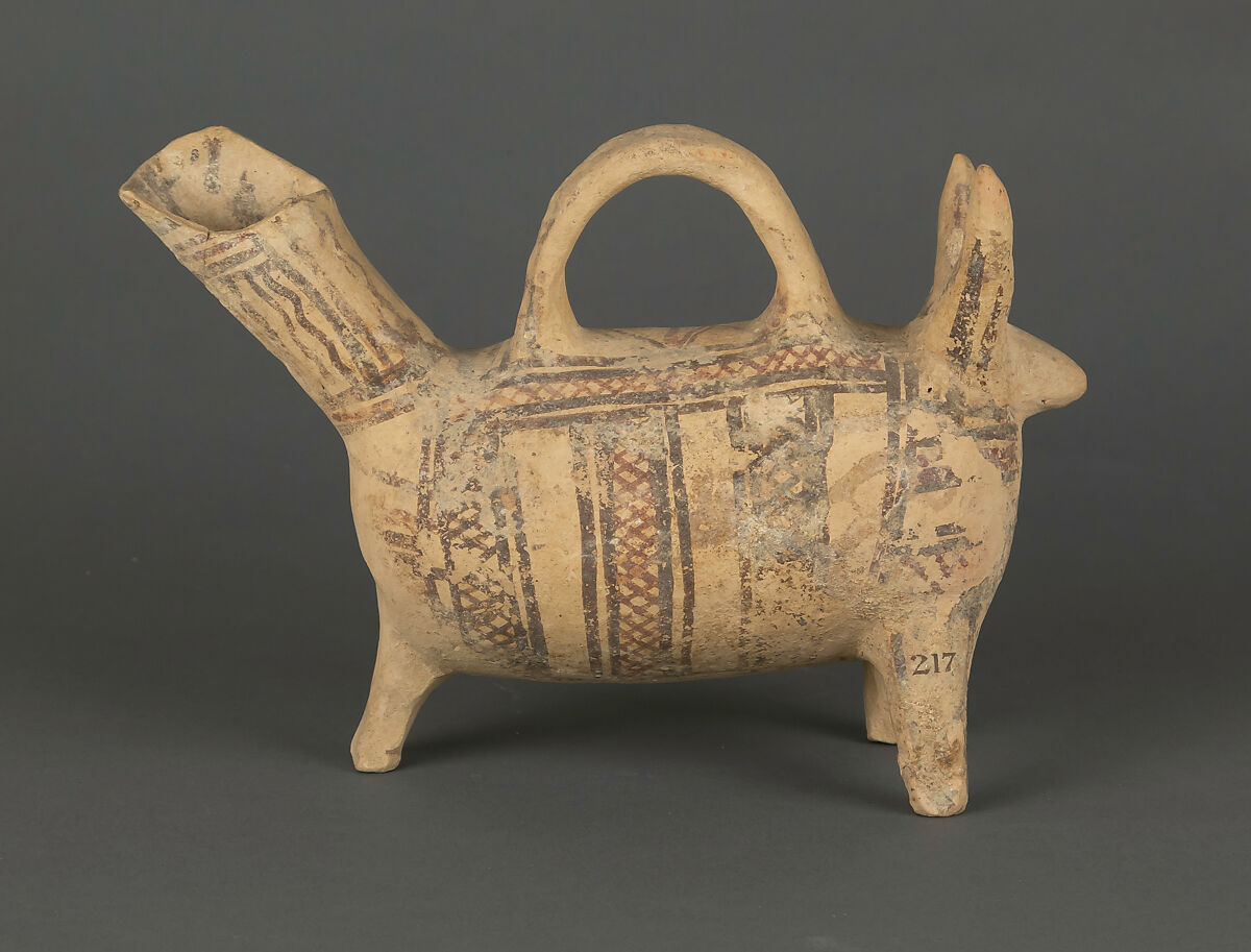 Askos in the form of an animal, Terracotta, Cypriot 
