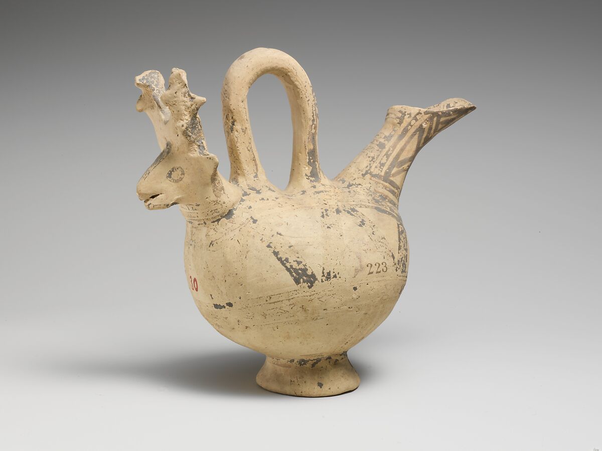 Terracotta zoomorphic askos (vessel), Terracotta, Cypriot 