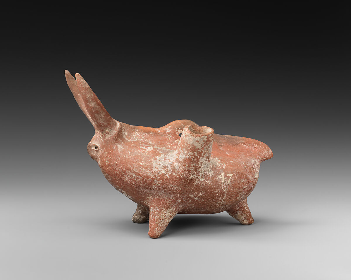 Terracotta askos (vessel) in the form of an animal, Terracotta, Cypriot