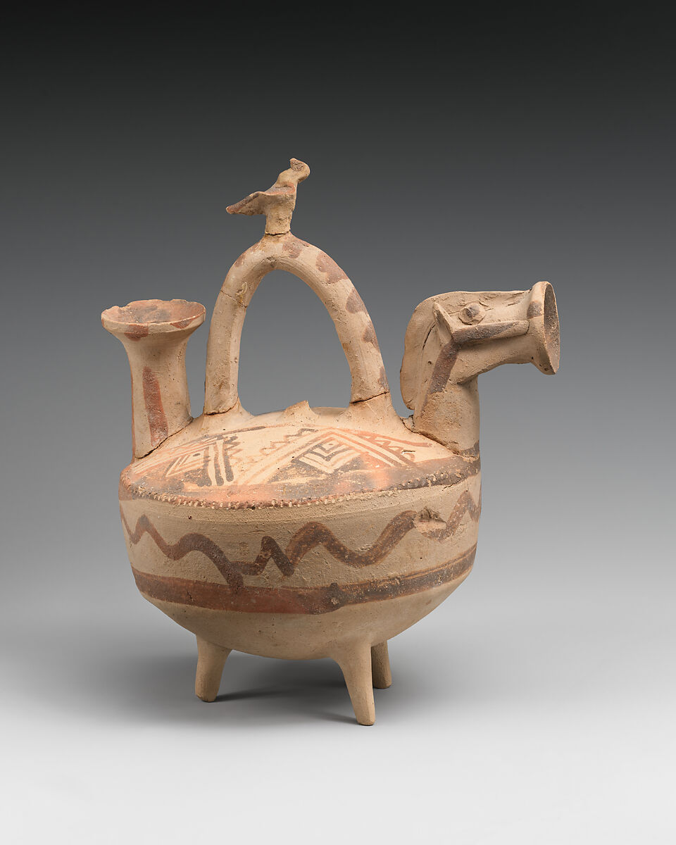 Terracotta askos (vessel) with horse protome, Terracotta, Cypriot