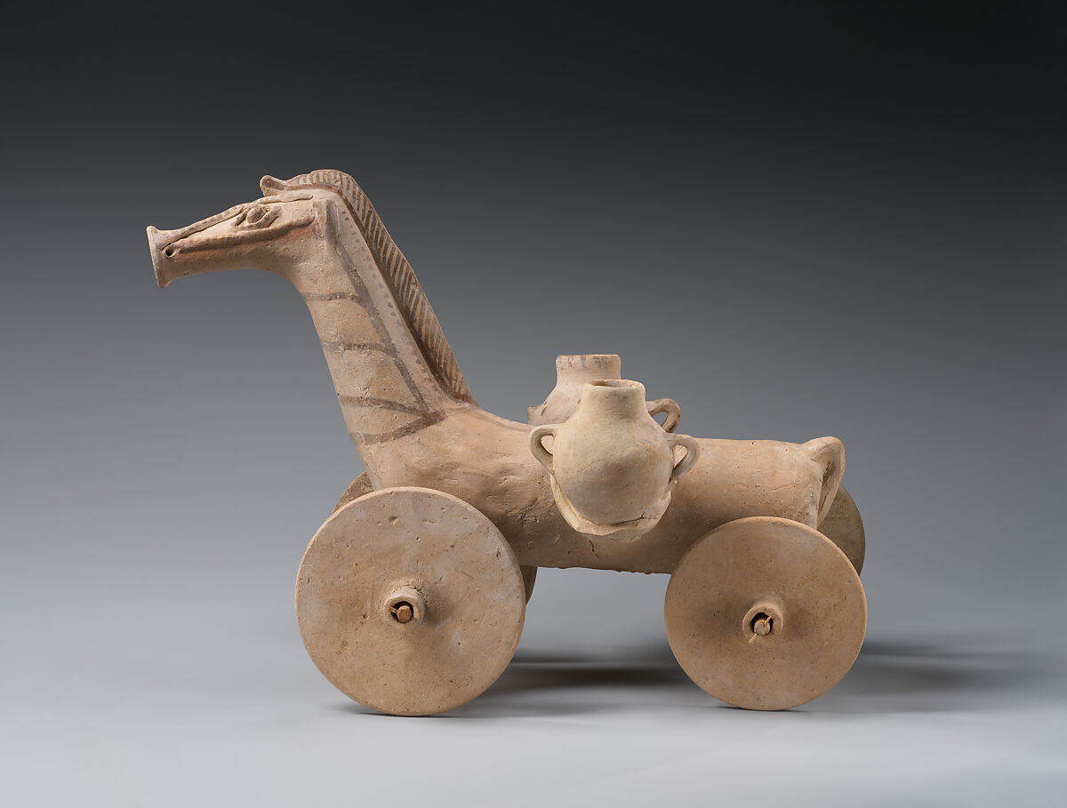 Terracotta wheeled horse, Terracotta, Cypriot