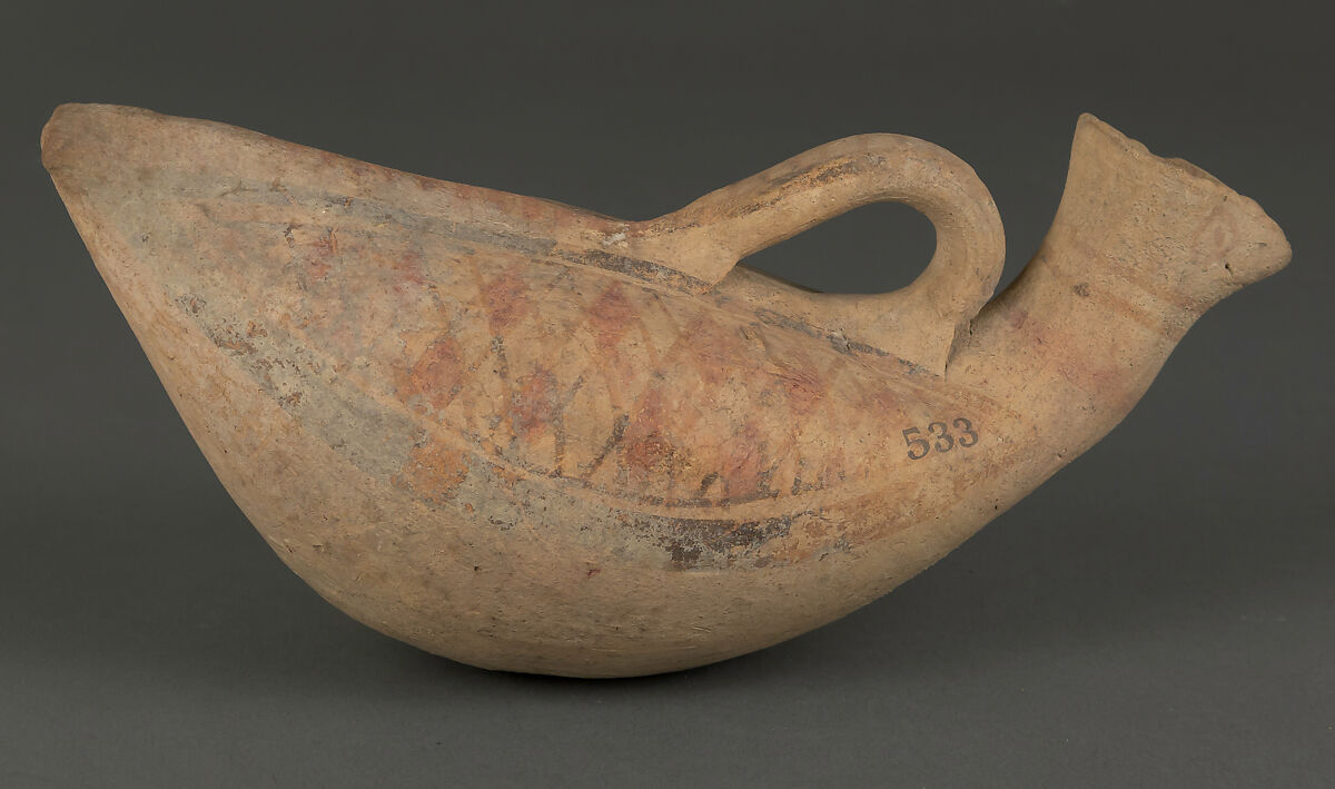 Askos in the form of a bird, Terracotta, Cypriot 