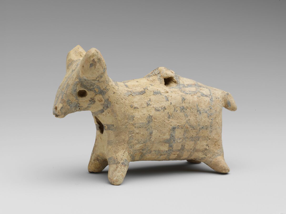 Terracotta zoomorphic askos (vessel), Terracotta, Cypriot 