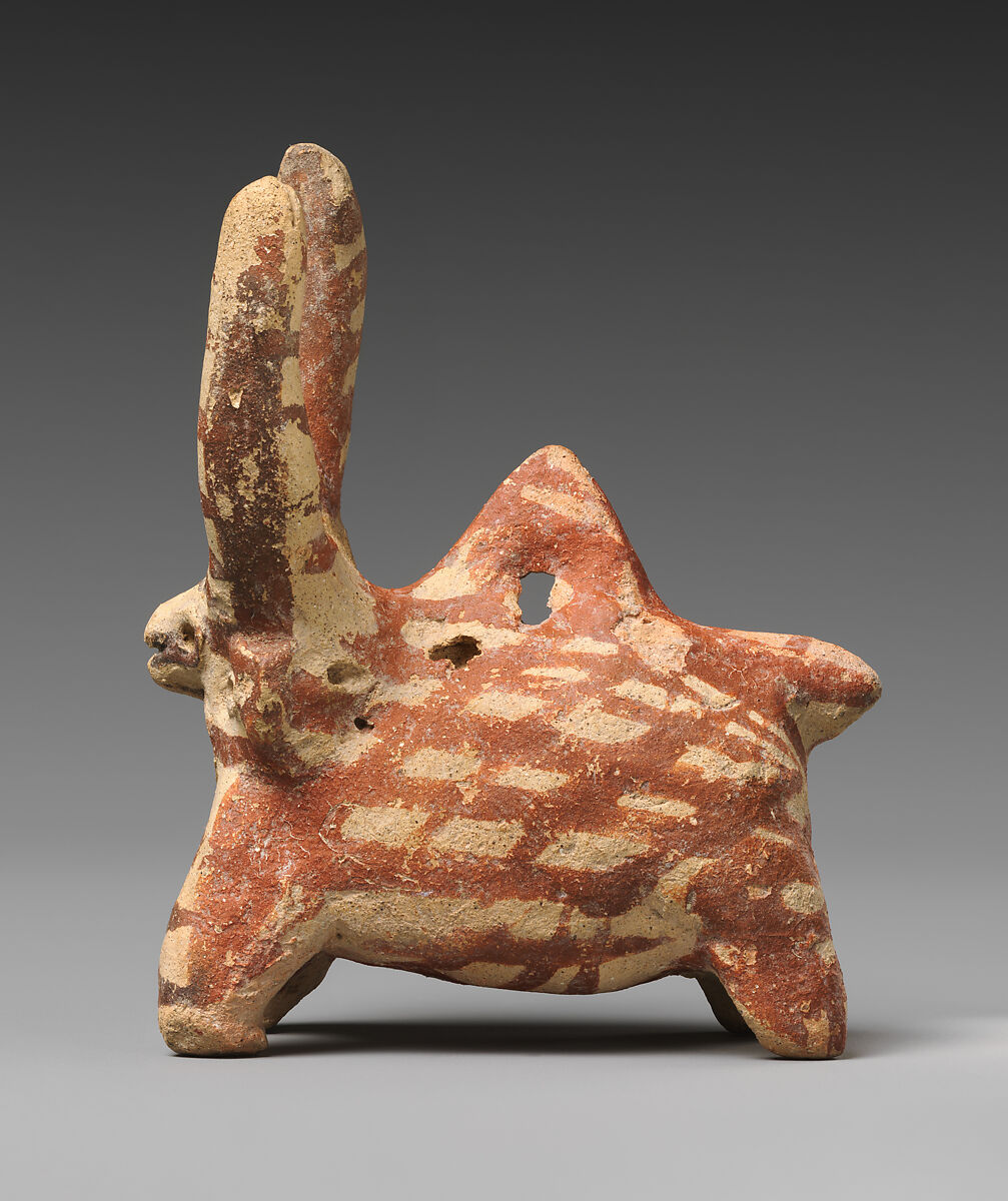 Terracotta askos (vessel) in the form of a bull, Terracotta, Cypriot
