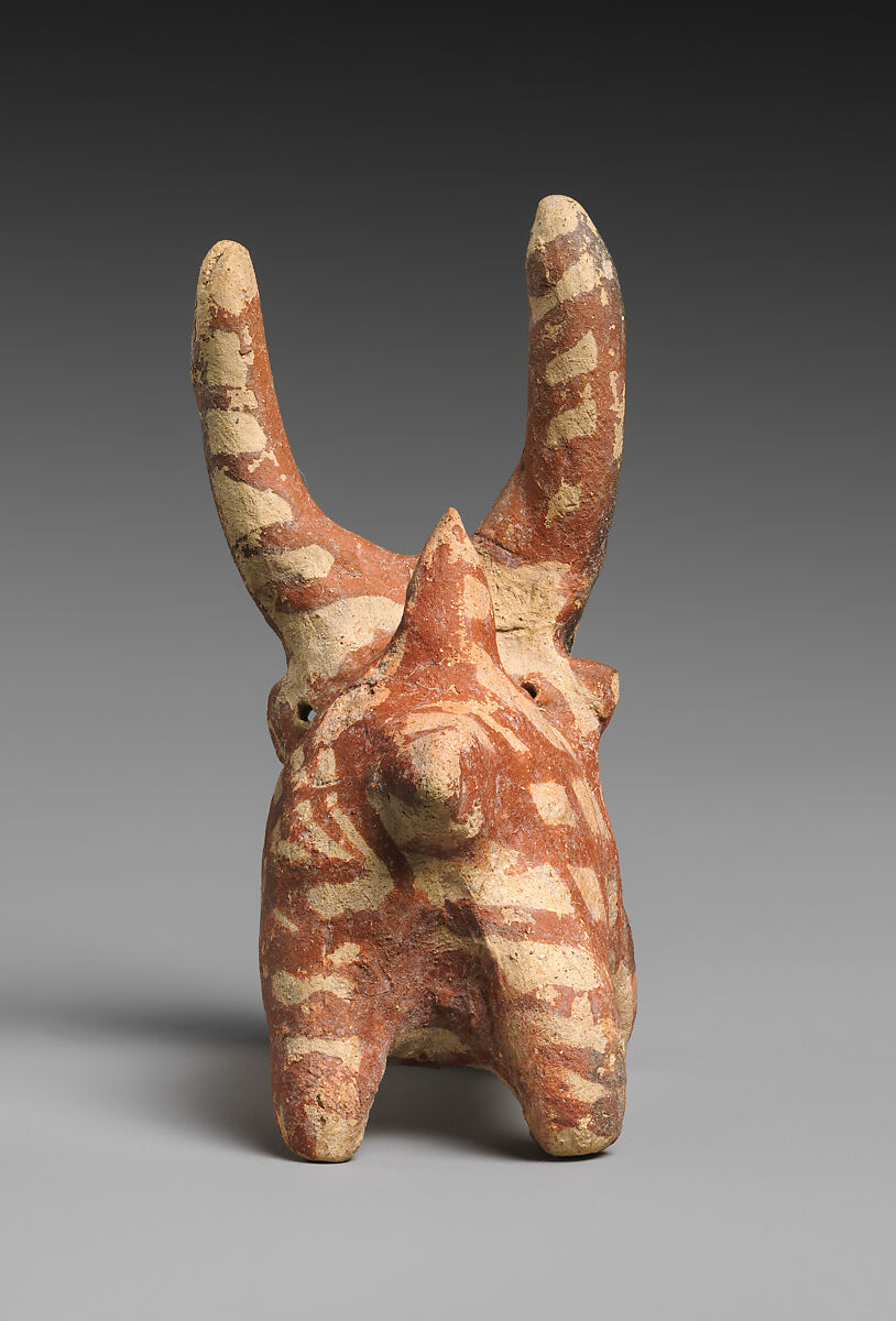 Terracotta askos (vessel) in the form of a bull, Terracotta, Cypriot