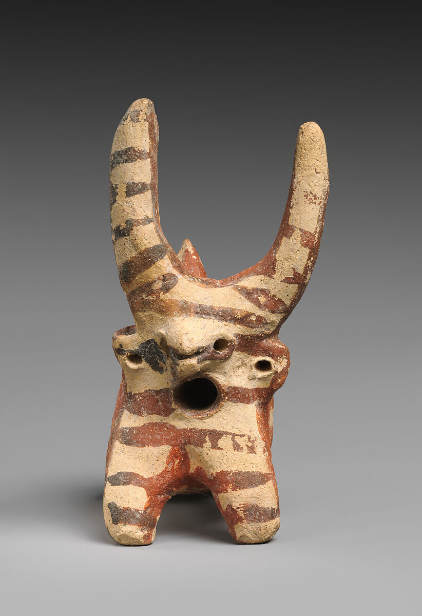Terracotta askos (vessel) in the form of a bull, Terracotta, Cypriot