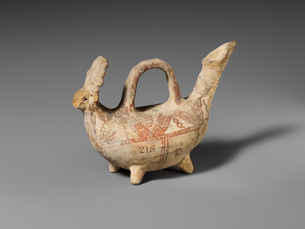 Terracotta zoomorphic askos (vessel), Terracotta, Cypriot 