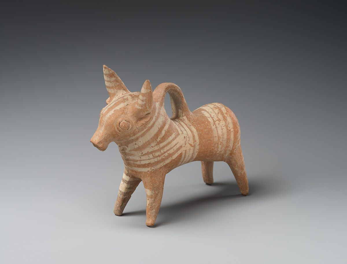 Terracotta vase in the form of a bull, Terracotta, Cypriot