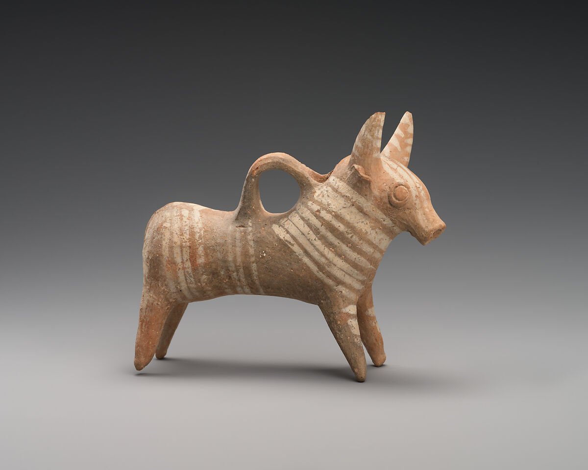 Terracotta vase in the form of a bull, Terracotta, Cypriot