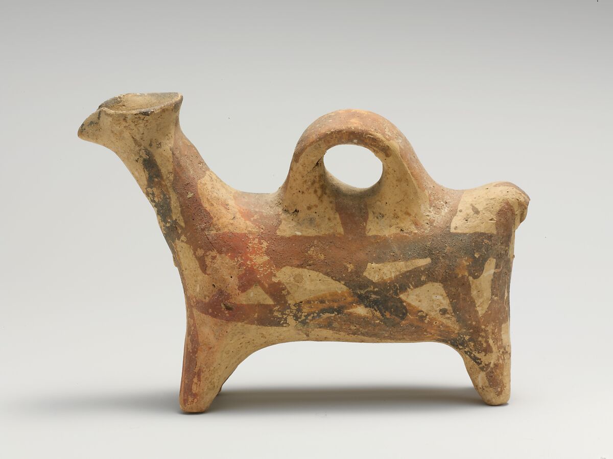 Terracotta zoomorphic askos (vessel), Terracotta, Cypriot 