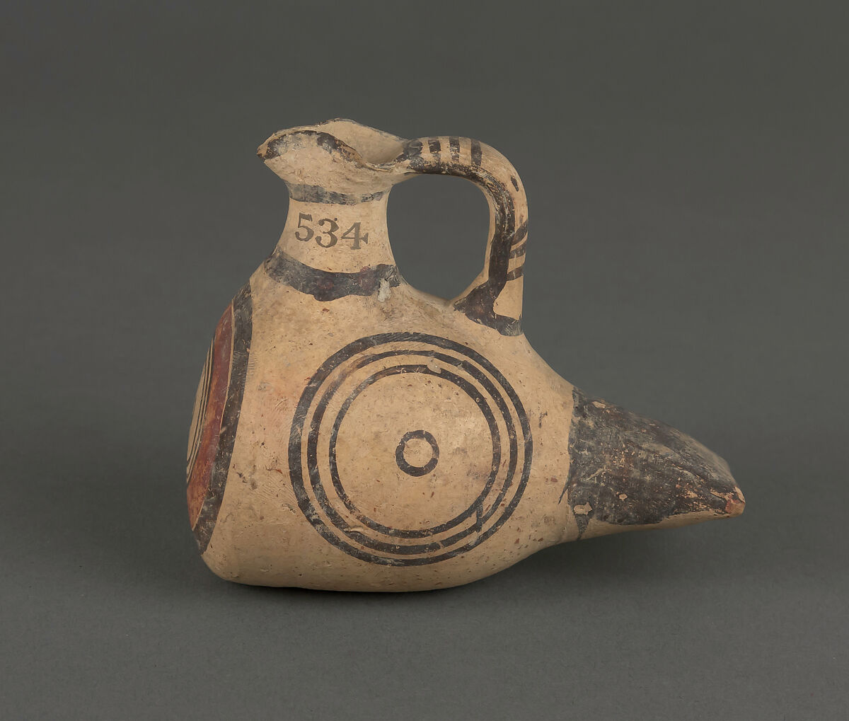 Askos in the form of a bird, Terracotta, Cypriot 