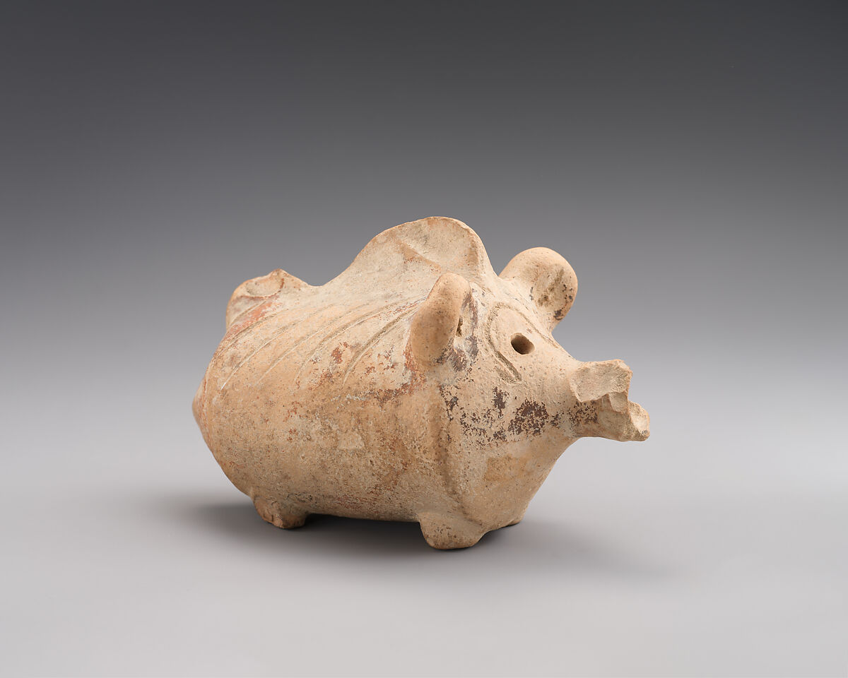 Terracotta rattle in the form of a pig, Terracotta, Cypriot