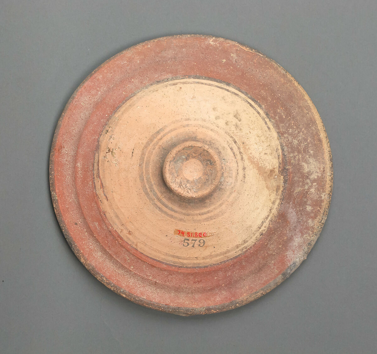 Lid of a bowl, Terracotta, Cypriot 