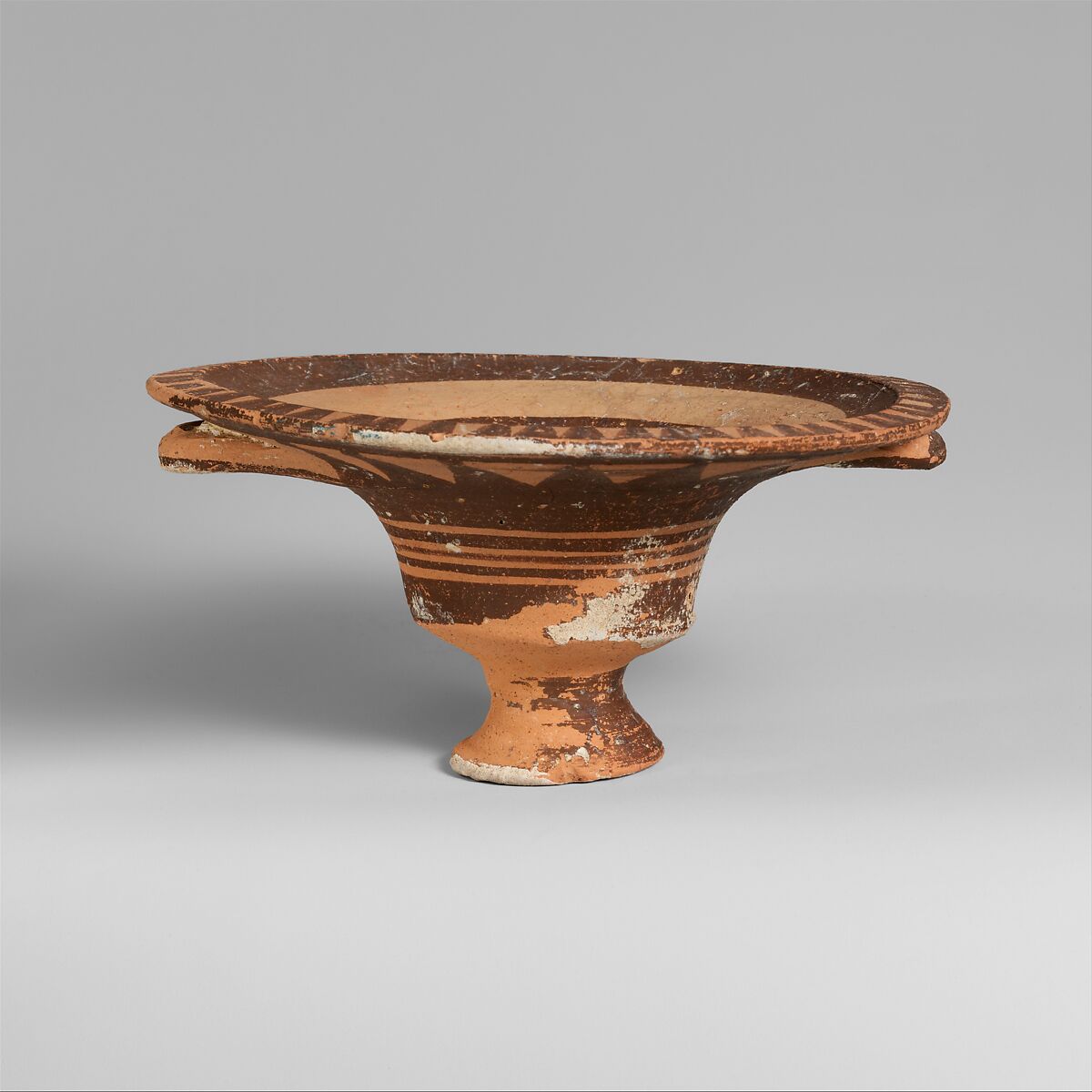Terracotta stemmed dish with two handles, Terracotta, Cypriot 