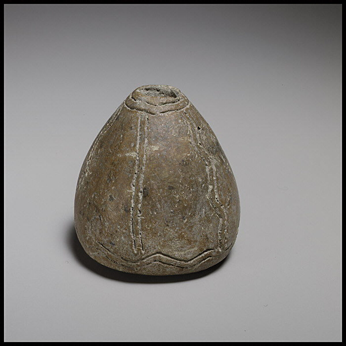 Terracotta conical-hemispherical spindle-whorl with slightly rounded base, Terracotta, Cypriot 