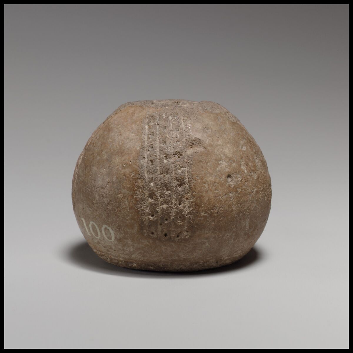 Terracotta conical-hemispherical spindle-whorl with flat base, Terracotta, Cypriot 