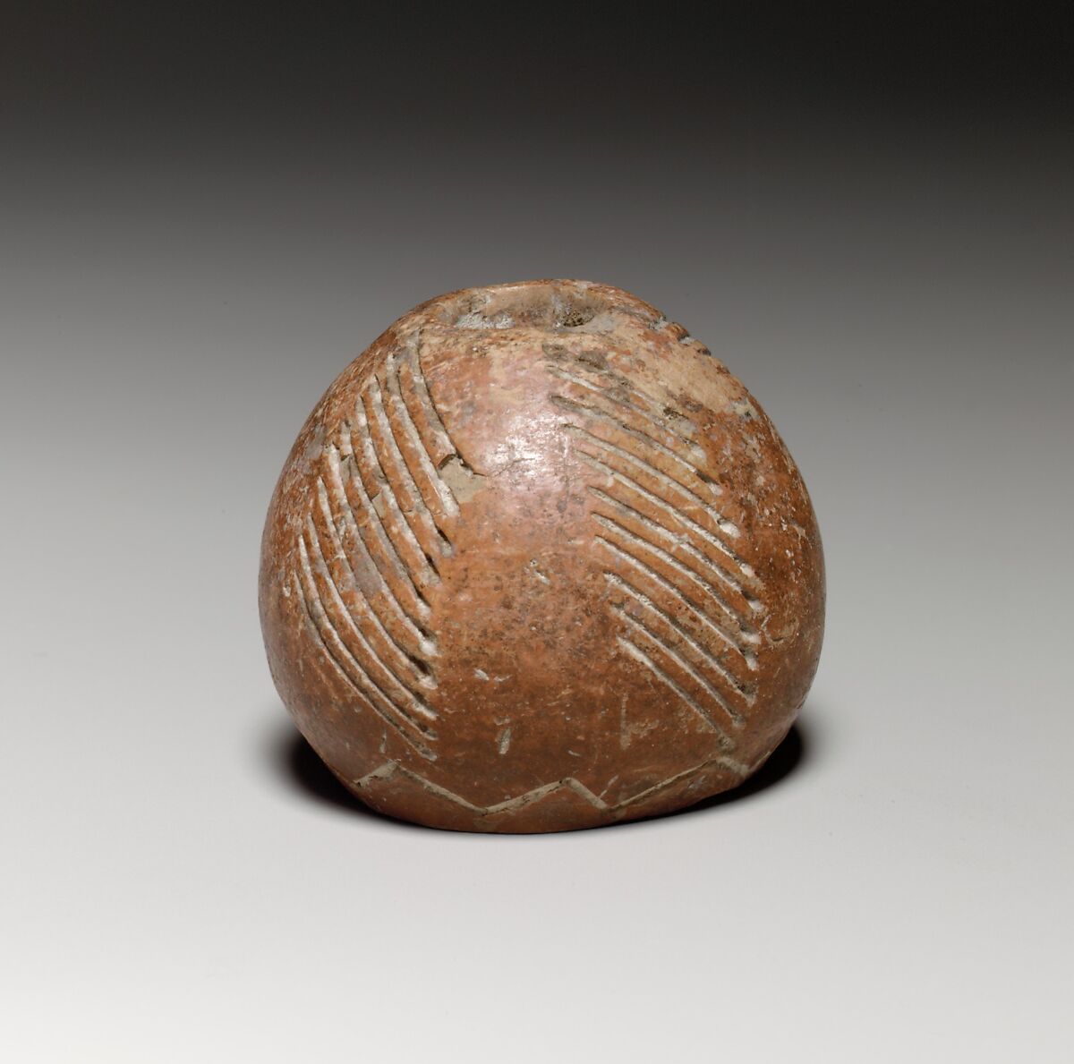 Terracotta conical-hemispherical spindle-whorl with flat base, Terracotta, Cypriot 