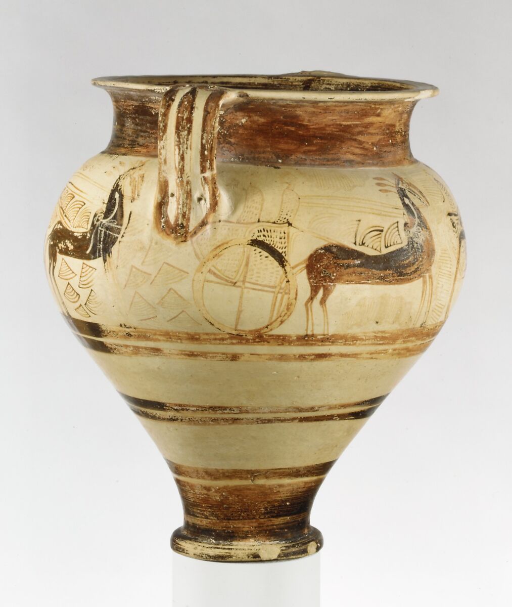 Terracotta chariot krater, Terracotta, Helladic, Mycenaean