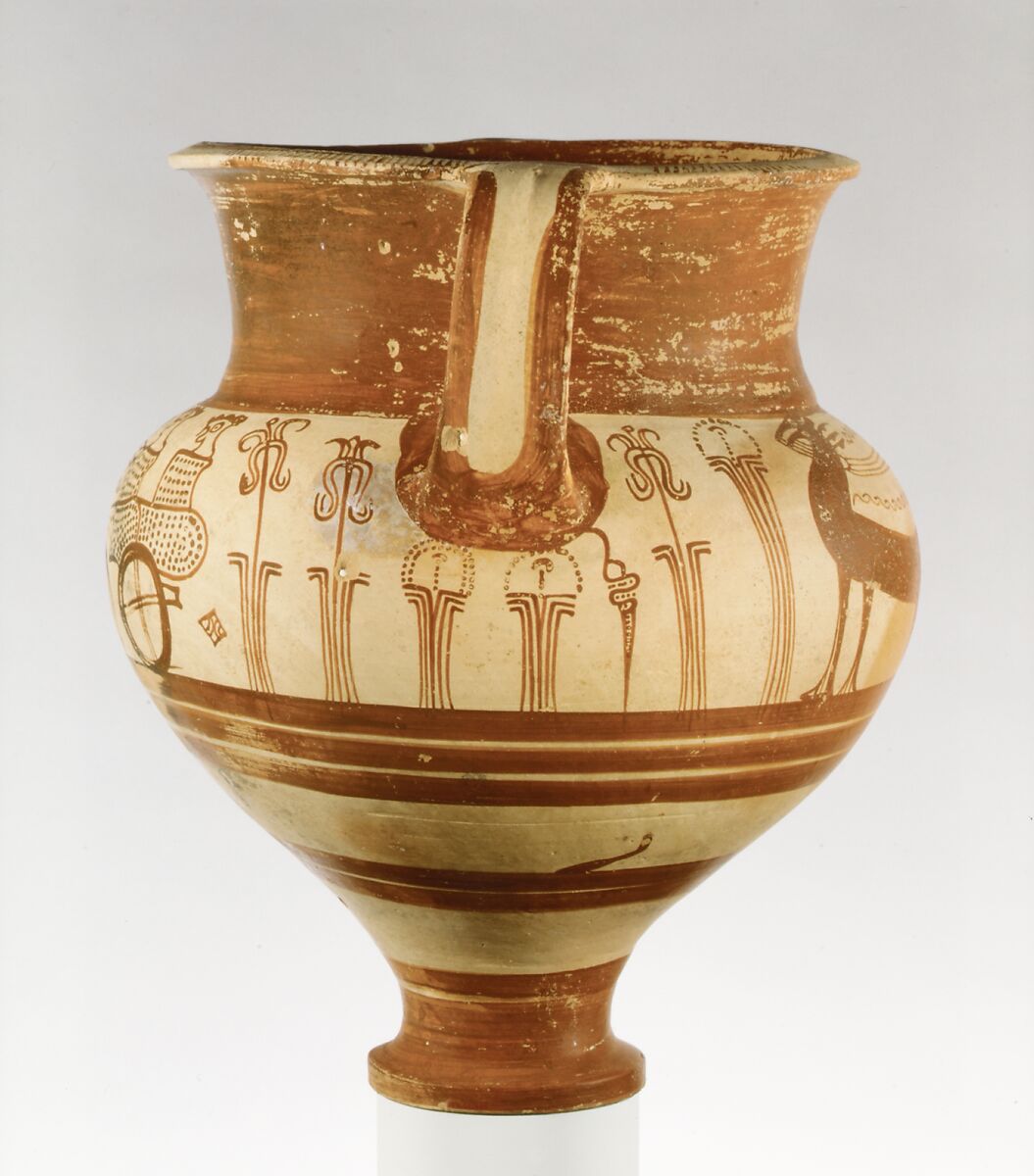 Terracotta chariot krater, Terracotta, Helladic, Mycenaean