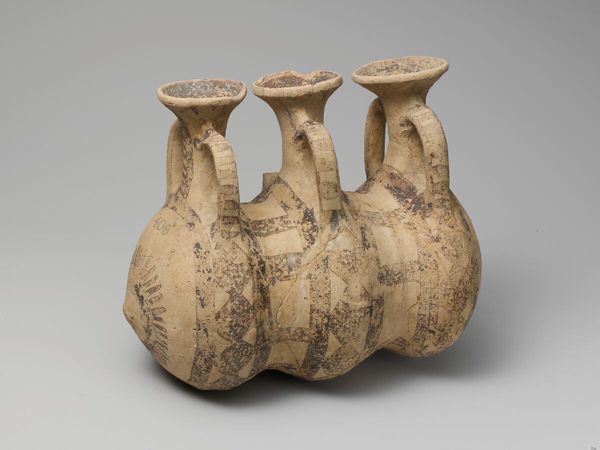 Terracotta composite triple flask, Terracotta, Cypriot 