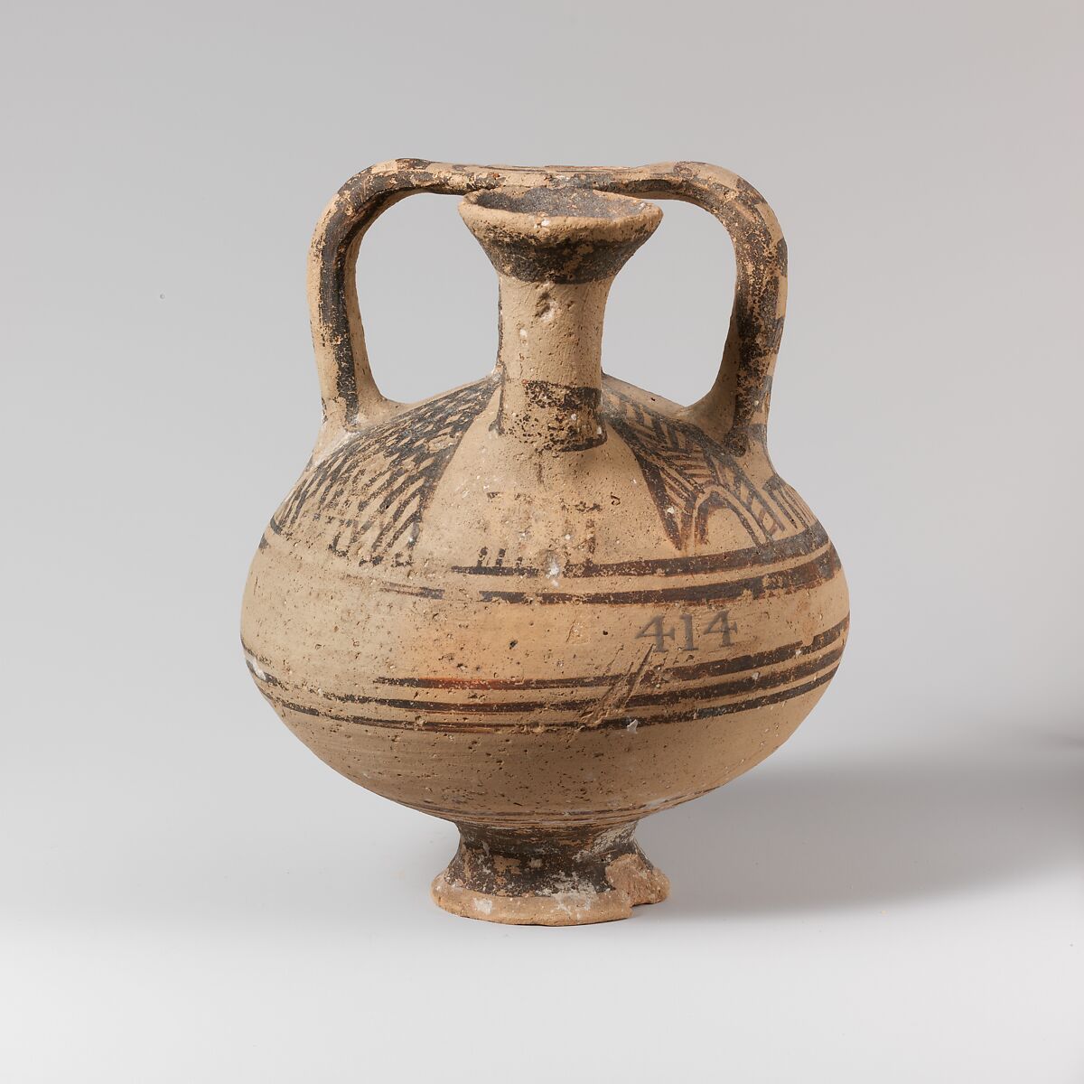 Terracotta stirrup jar, Terracotta, Cypriot 