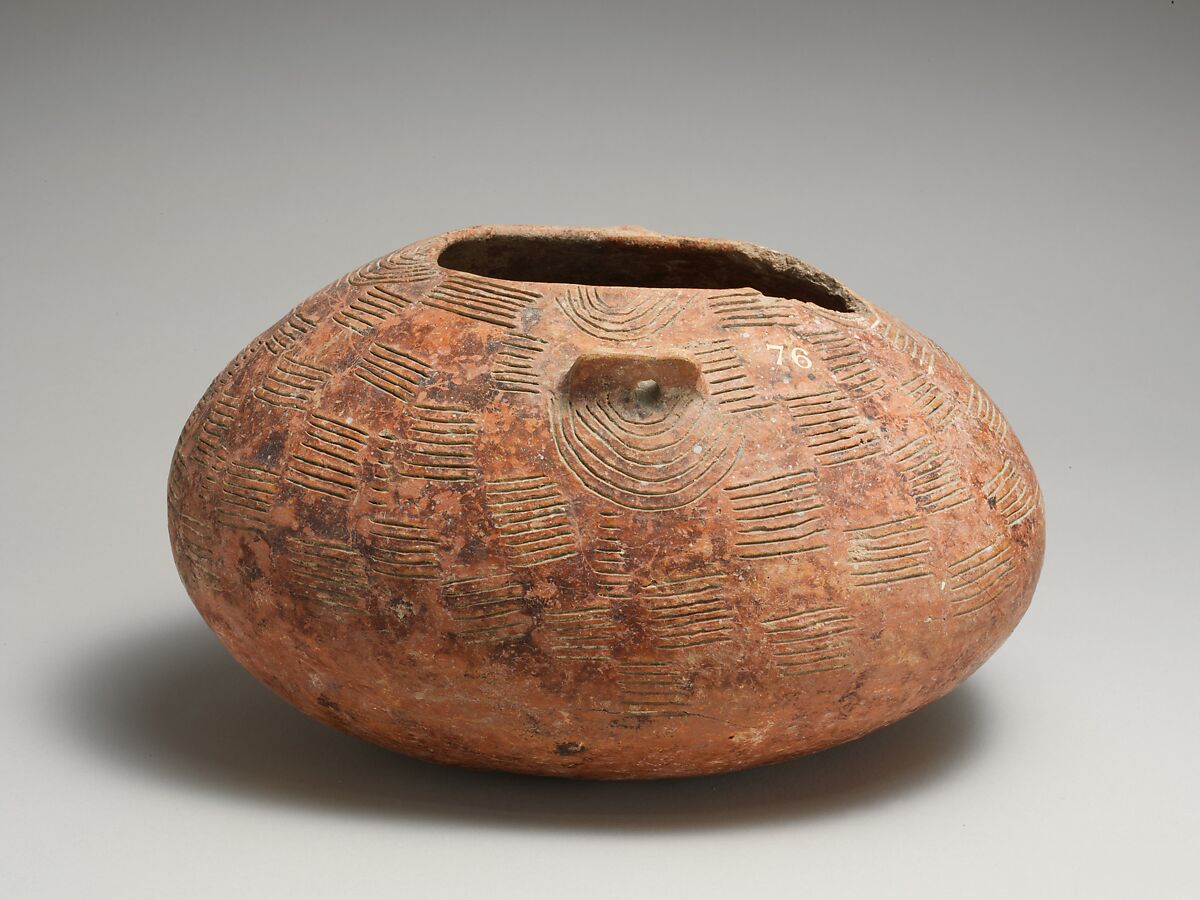 Terracotta pyxis (container) with lid, Terracotta, Cypriot 