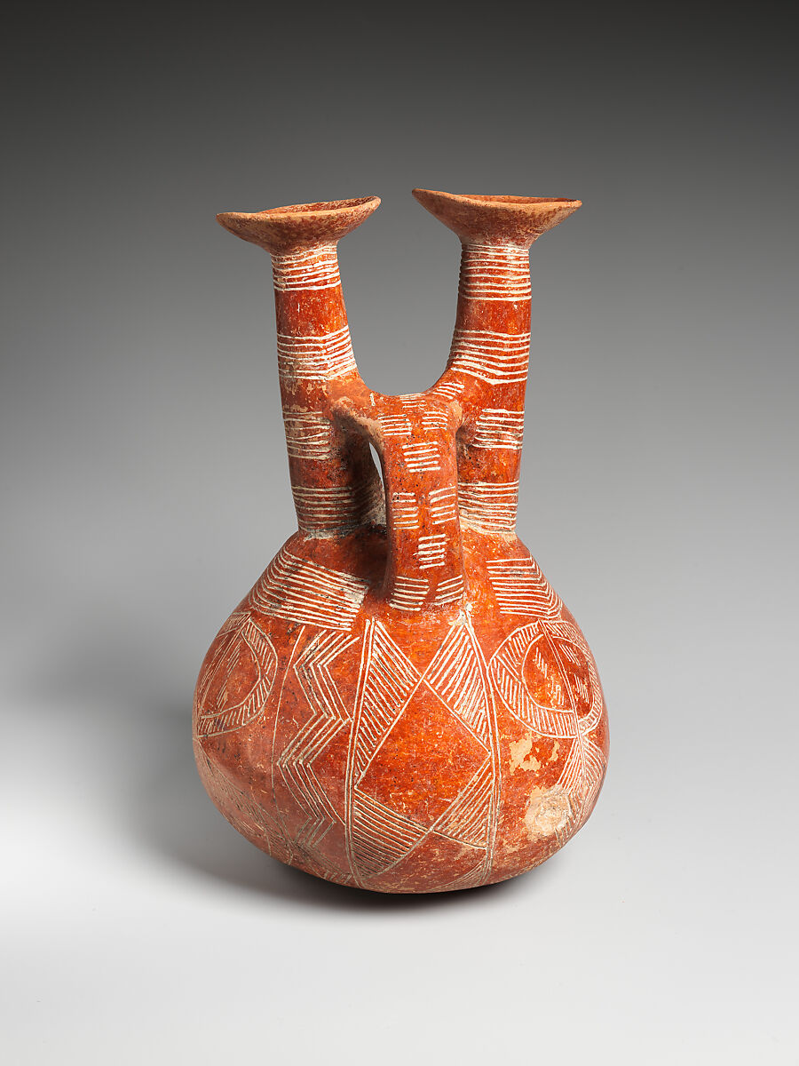 Terracotta jug with two necks, Terracotta, Cypriot
