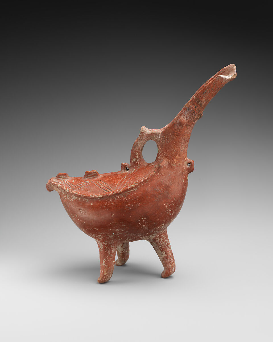 Terracotta askos (vessel) in the form of a bird, Terracotta, Cypriot