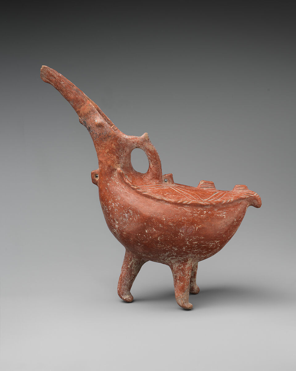 Terracotta askos (vessel) in the form of a bird, Terracotta, Cypriot