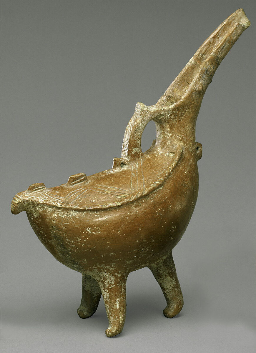 Terracotta askos (vessel) in the form of a bird, Terracotta, Cypriot