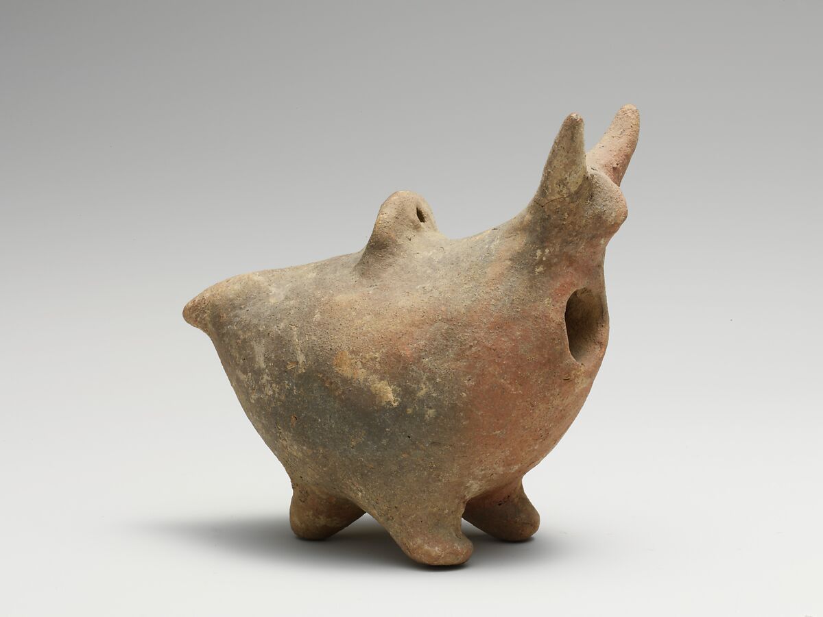 Terracotta zoomorphic askos (vessel), Terracotta, Cypriot 