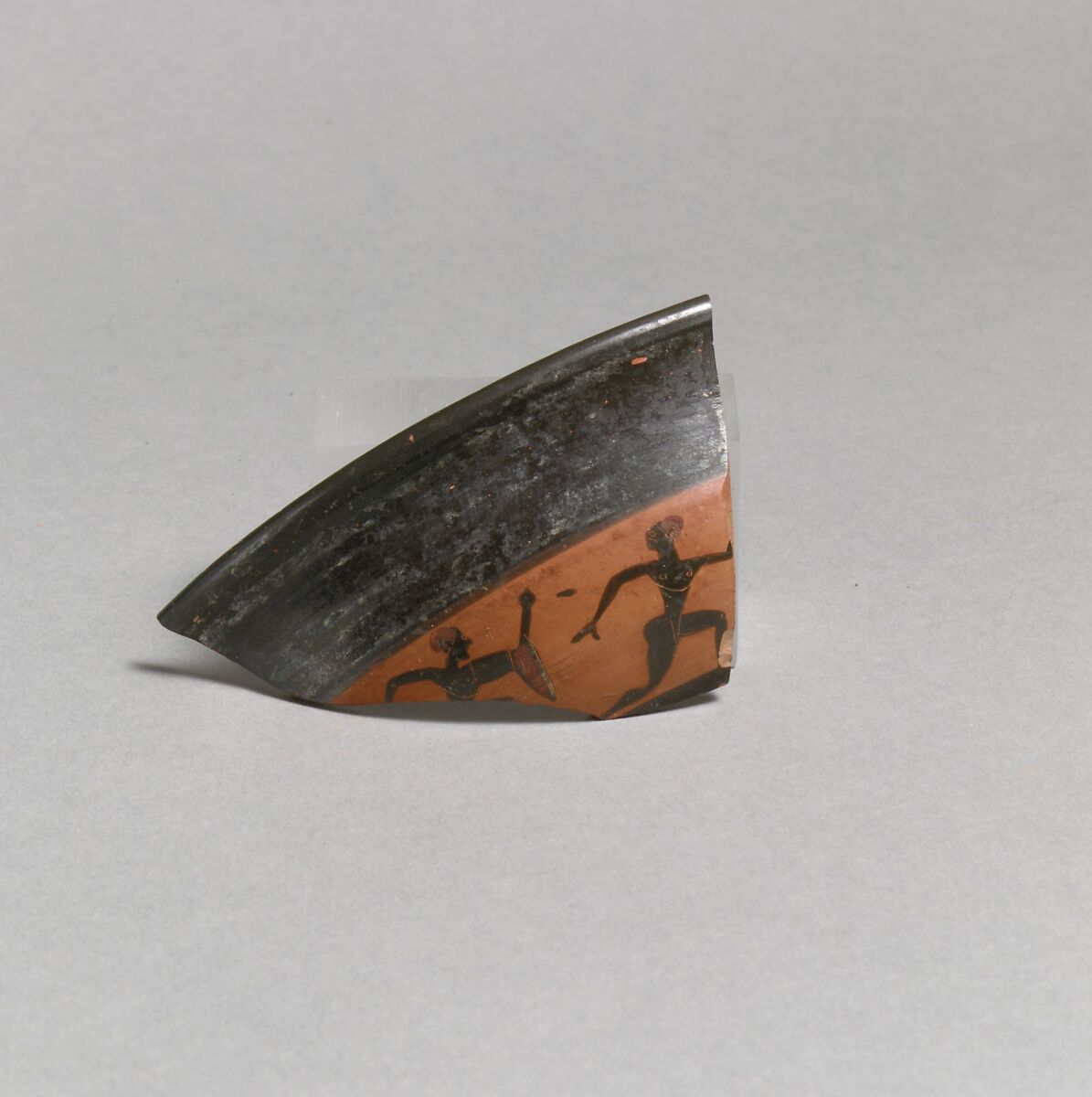 Fragment of a kylix: band-cup (drinking cup), Attributed to Elbows Out, Terracotta, Greek, Attic