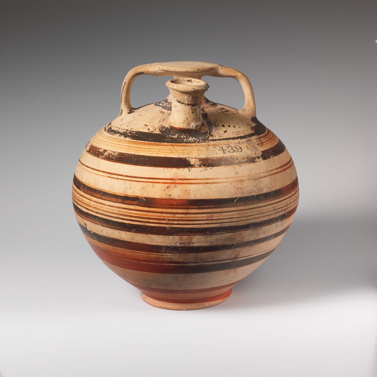 Terracotta stirrup jar, Terracotta, Mycenaean 