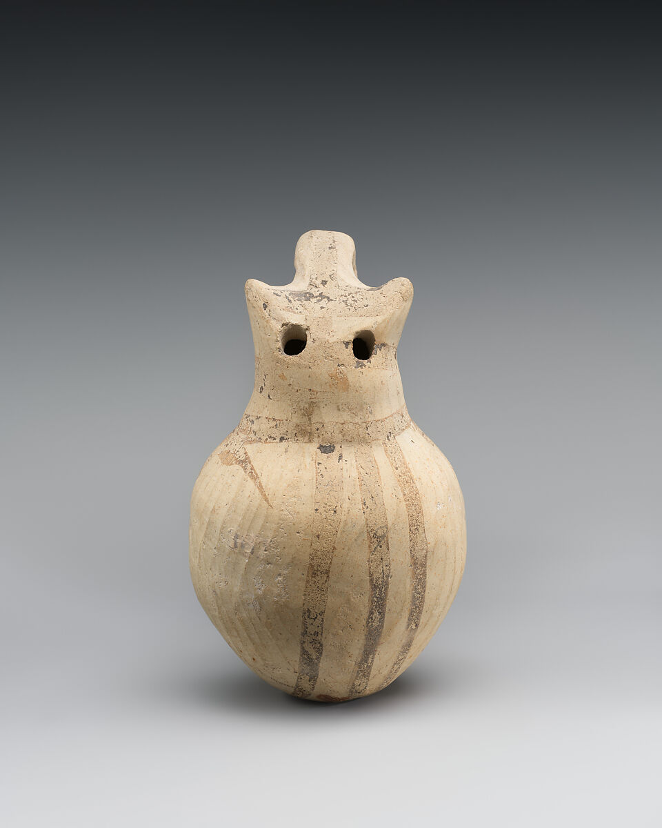 Terracotta rattle (?) in the form of an owl, Terracotta, Cypriot