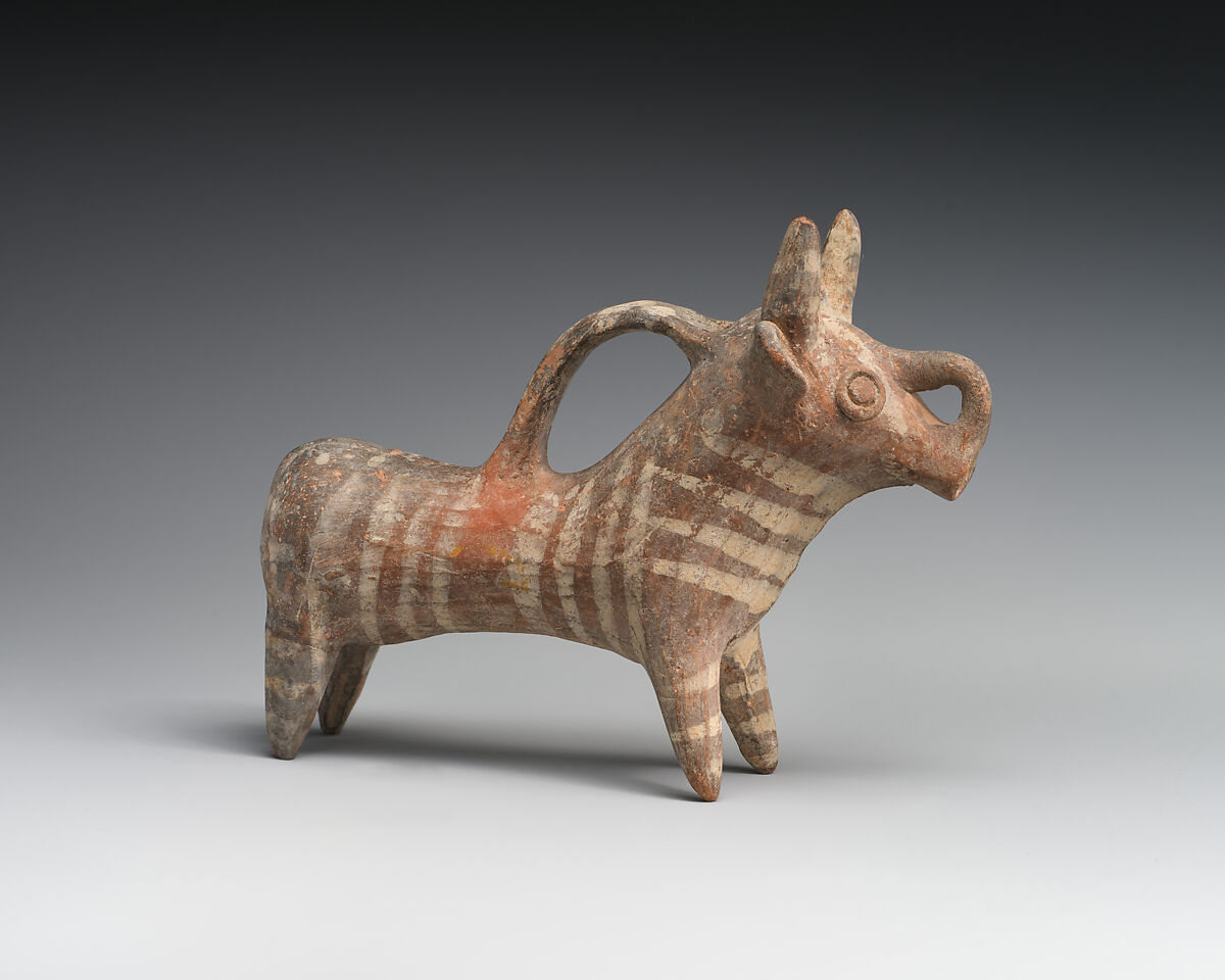 Terracotta vase in the form of a bull, Terracotta, Cypriot