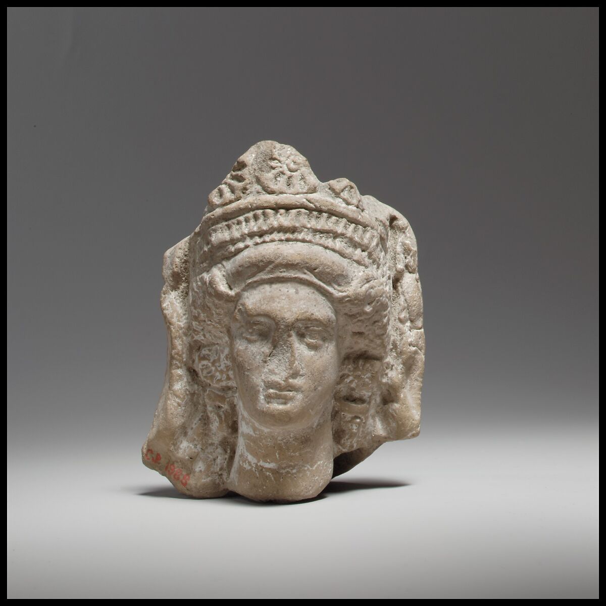 Terracotta head of a goddess, Terracotta, Greek, Cypriot 