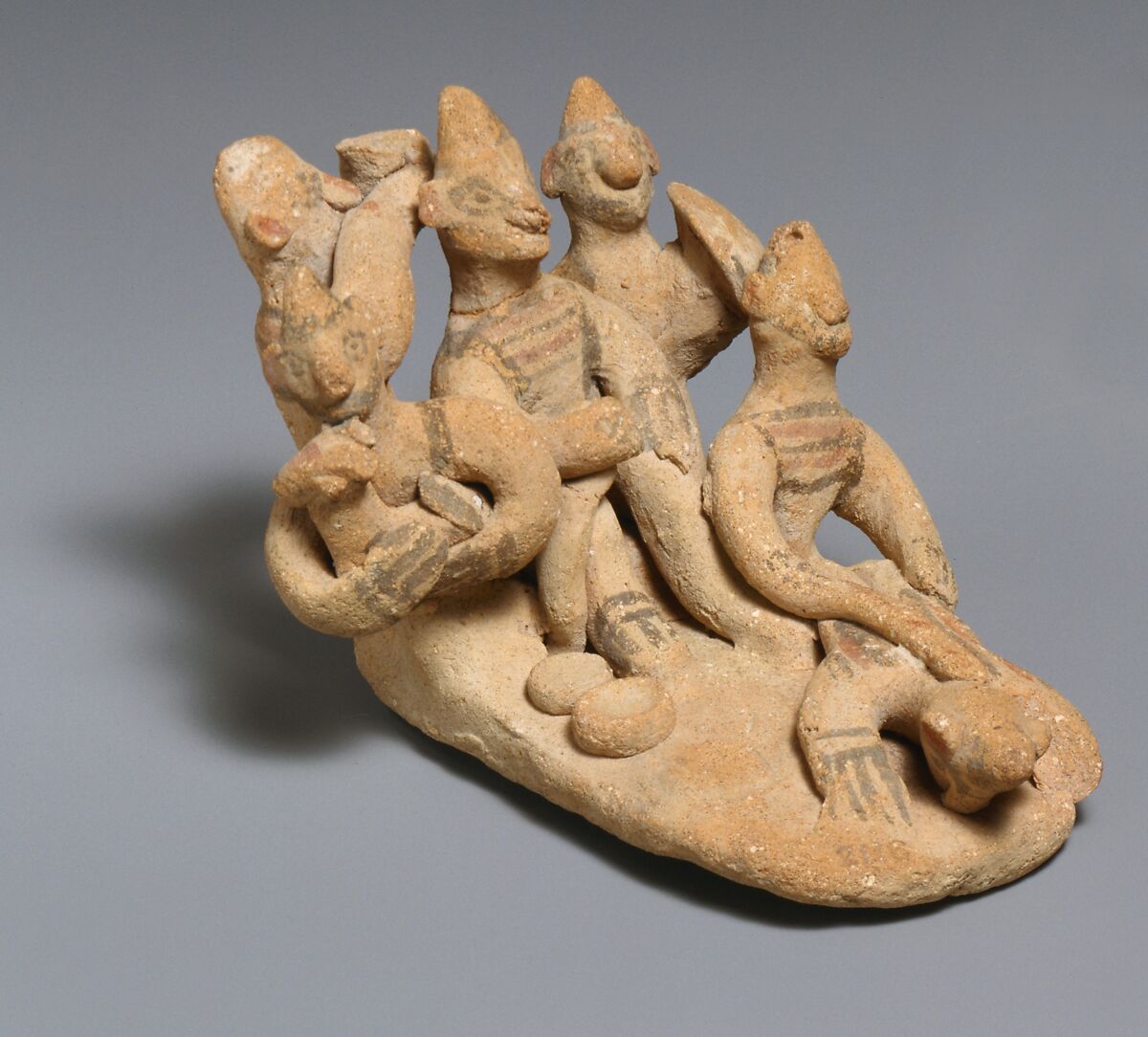 Terracotta group: scene of punishment, Terracotta, Cypriot 