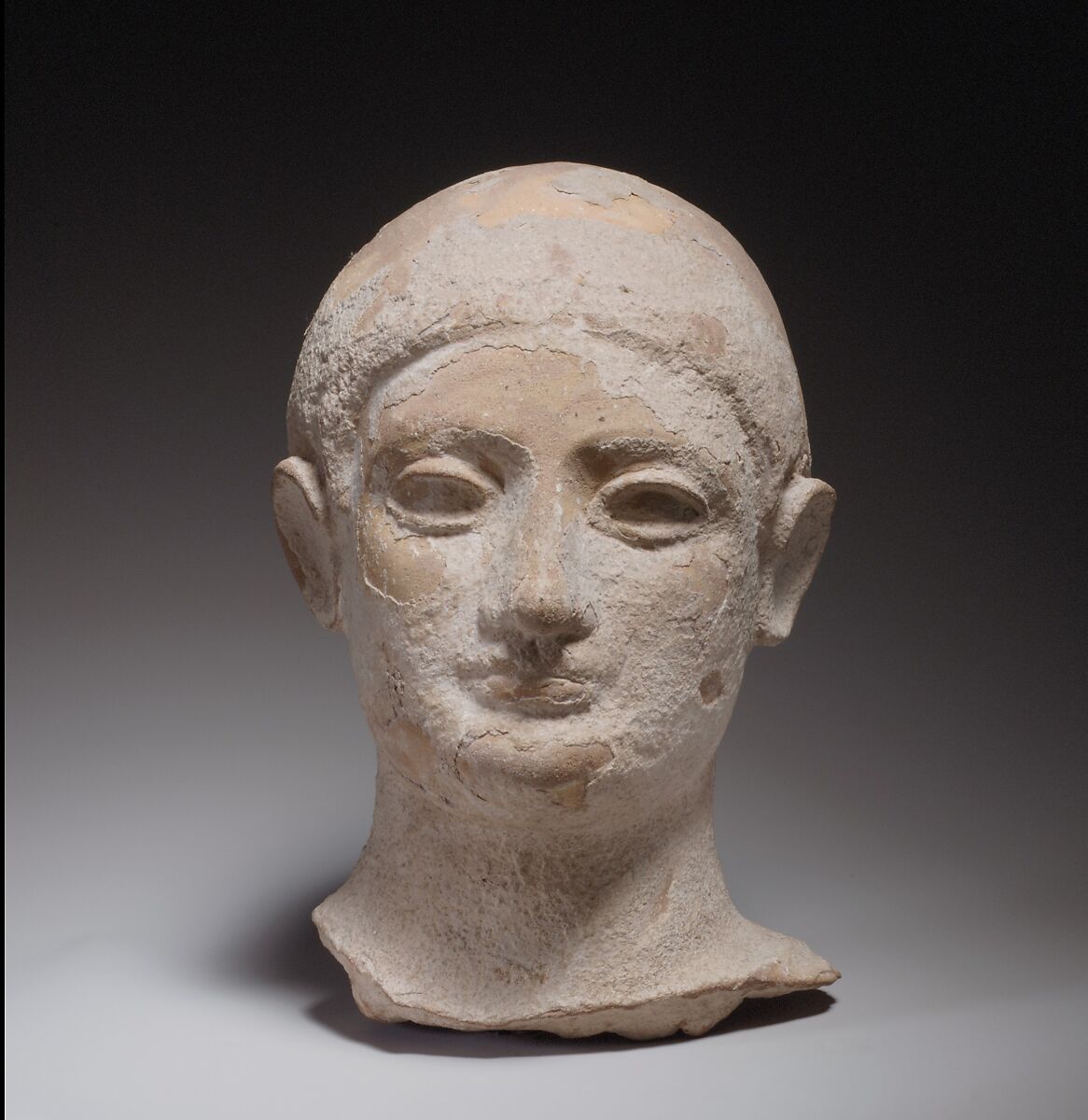 Terracotta head of a youth, Terracotta, Cypriot 