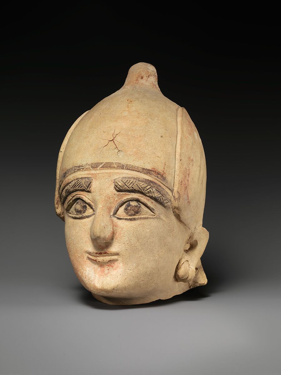 Terracotta head of a man, Terracotta, Cypriot