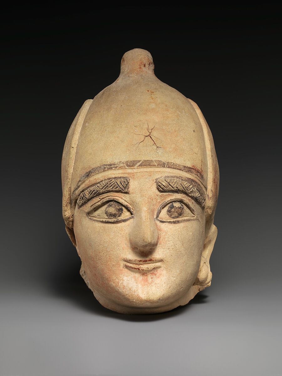 Terracotta head of a man, Terracotta, Cypriot 