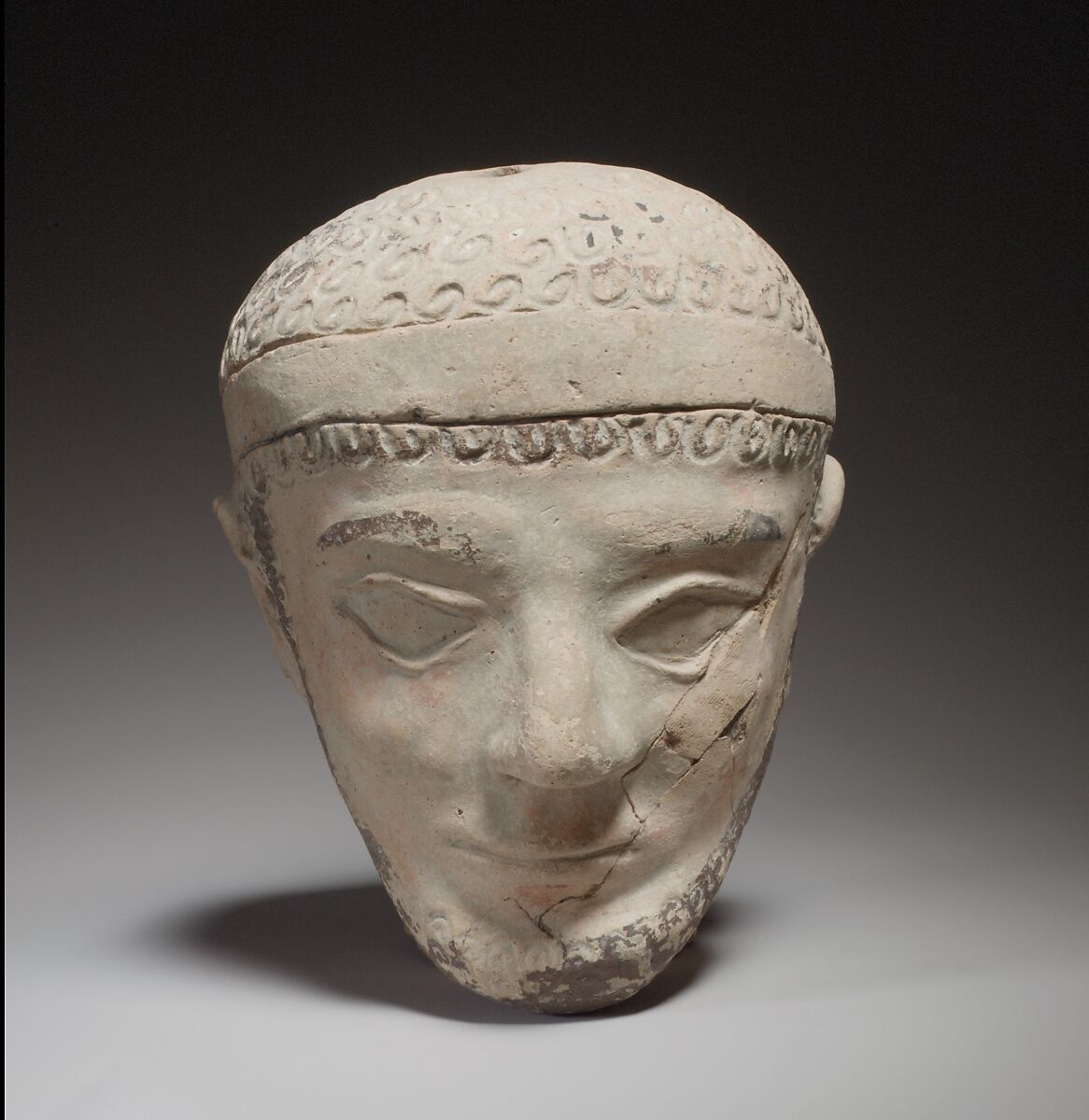 Terracotta head of a man, Terracotta, Cypriot 