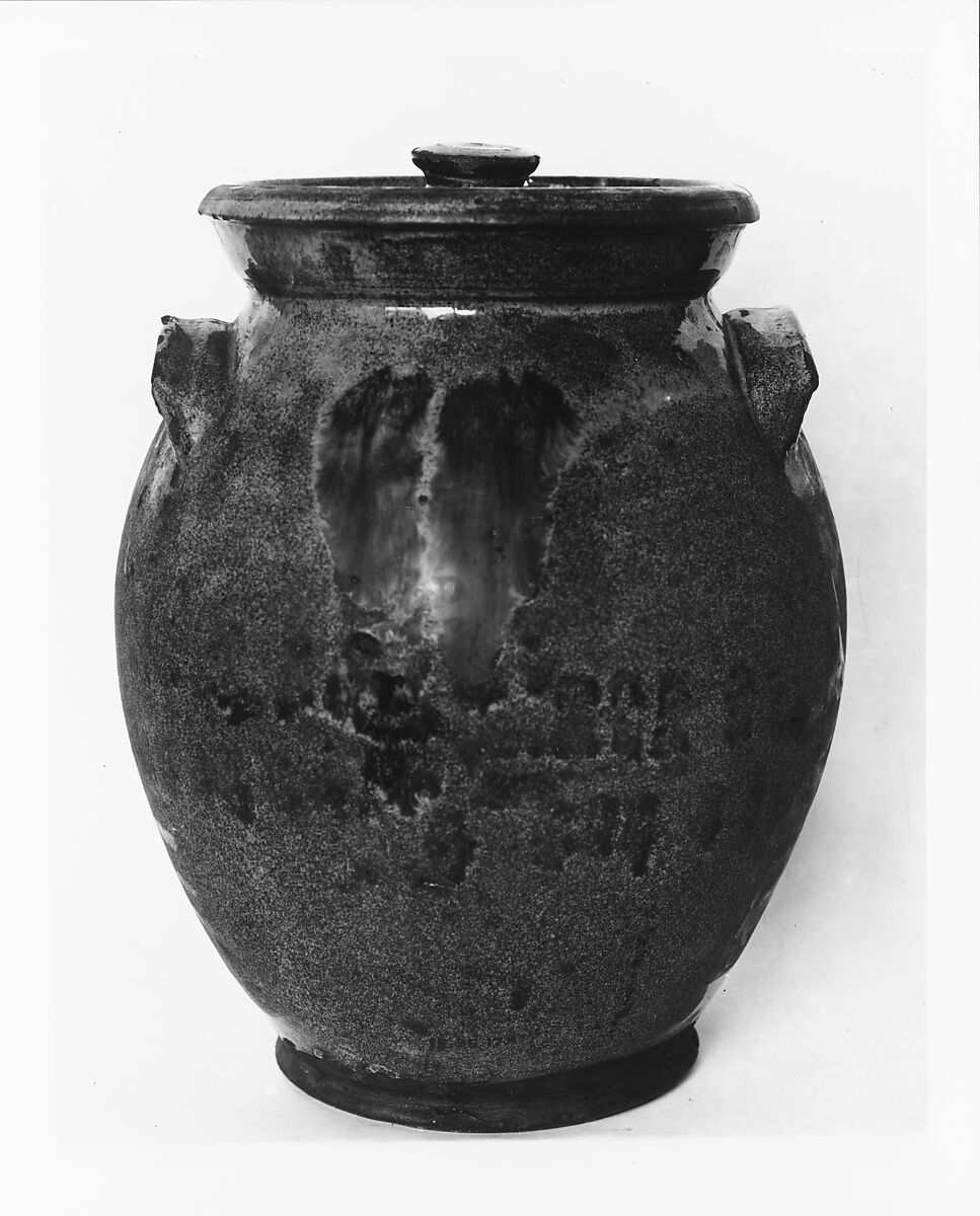 Covered jar, Earthenware, American