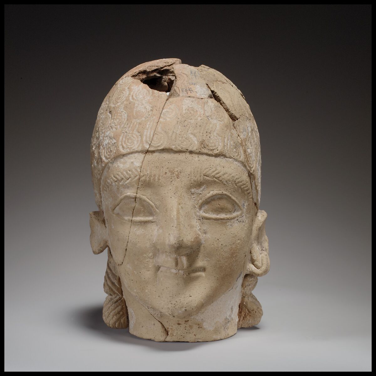 Male head, Terracotta, Cypriot 