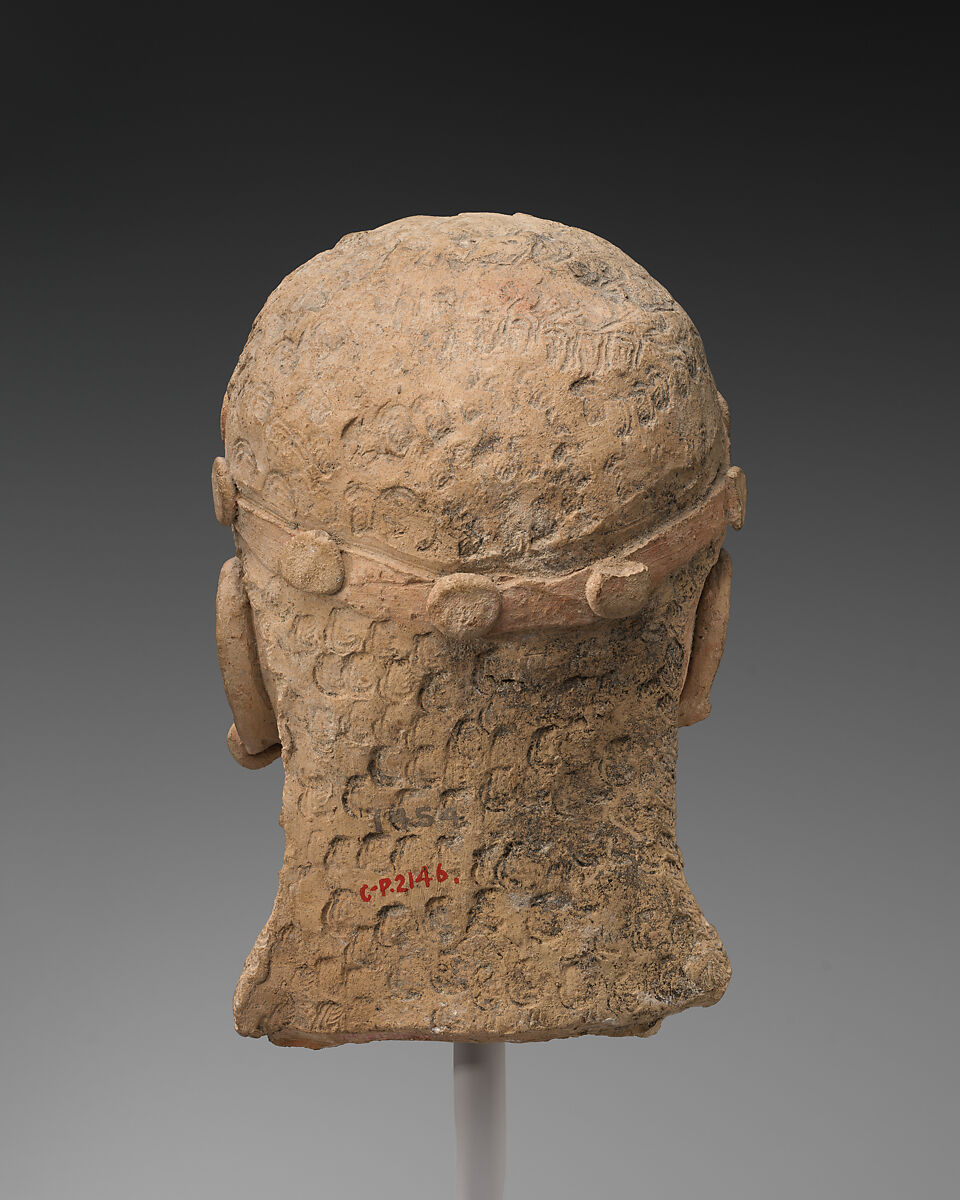Terracotta head of a man, Terracotta, Cypriot