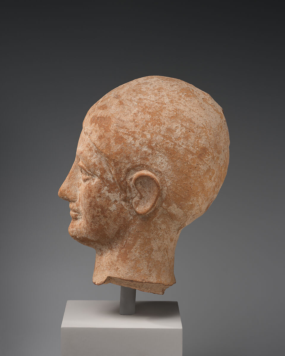Terracotta head of a youth, Terracotta, Cypriot