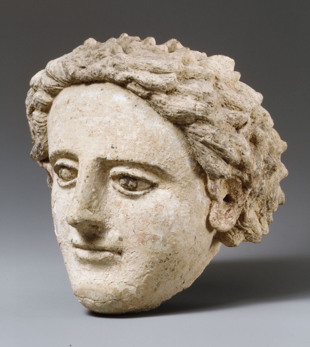 Terracotta head of a youth, Terracotta, Cypriot 